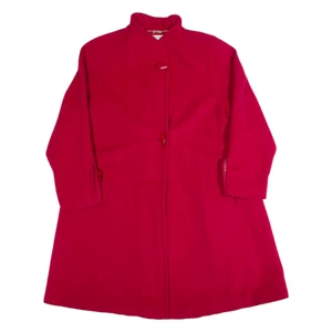Vintage MAURICE WEINBERG Womens Overcoat Coat Red 90s M - Picture 1 of 6