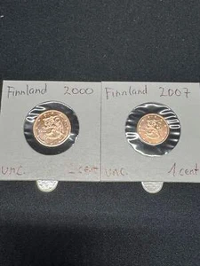 Euro Cent Kursmünze Finnland aus 2007,2000 unc stempelglanz 1,2cent Münzrähmchen - Bild 1 von 2