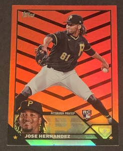 READ!!  JOSE HERNANDEZ RC - 2023 Topps Update - ORANGE & BLACK Parallel #US185