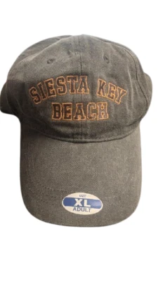NUEVO Sombrero Gorra Siesta Key Beach Florida Para Hombres Tallas S-M-L Gris Ajustable Foto 1 de 4