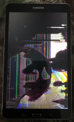 [ROTO] Samsung Galaxy Tab S SM-T320 16 GB, Wi-Fi, pantalla LCD de vidrio agrietado blanco de 8,4 pulgadas Foto 1 de 2