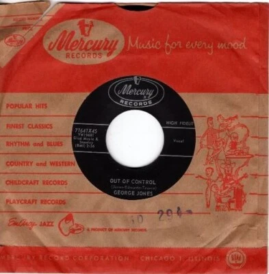 George Jones – Out Of Control / Just Little Boy Blue 7" 45 Foto 1 de 4