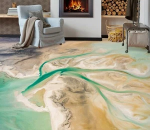 3D Green Quicksand 52RAI38 Floor WallPaper Murals Wall Print Decal AJ WALL Fay - Picture 1 of 6
