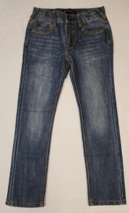 GUESS KIDS BOY SKINNY FIT BLUE JEANS DENIM ADJUSTABLE WAIST SIZE 8 Black Tag - Picture 1 of 8