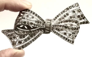 VINTAGE 1950's MARCASITE BOW PIN excellent condition - Bild 1 von 3