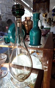 Sandvik Orrefors Glass Decanter Simon Gate Smoky Grey c 1930s Antique - Foto 1 di 13
