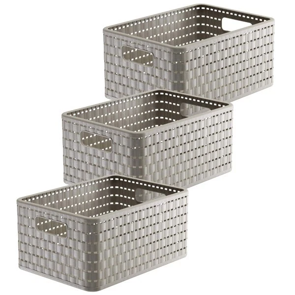 Rotho 3er-Set Box 11 l COUNTRY Kiste Box Plastikbox Korb Aufbewahrungsbox  - Bild 1 von 1