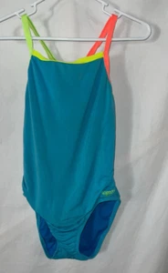One Piece Womens Speedo Pro LT Size 6/32 Blue Yellow Orange Bathing Suit - Picture 1 of 6
