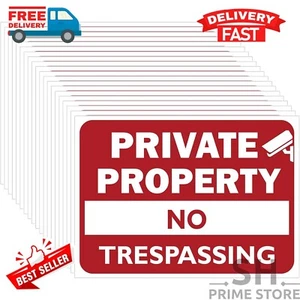 8 Pack No Trespassing Sign Private Property Sign No Trespassing Plastic 9x12 - Picture 1 of 8