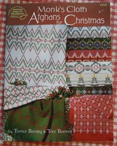 Monk's Cloth Afghans for Christmas Swedish Weaving Huck Embroidery ASON - Picture 1 of 2