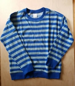 NWOT HANNA ANDERSSON BLUE STRIPE TERRY LOOP CREWNECK L/S COVER UP 140 10 $46 - Picture 1 of 6