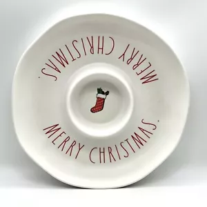Rae Dunn Melamine Chip And Dip Bowl MERRY CHRISTMAS 12.5" - Picture 1 of 4