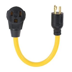 L14-30P to 6-50R Generator Welder Adapter Plug Cord 1.5FT, 4 Prong to 3 Prong - Picture 1 of 7