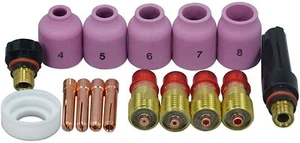 TIG Stubby Gas Collet serie 17GL kit per torcia di saldatura SR WP 17 18 26 16pk - Foto 1 di 9