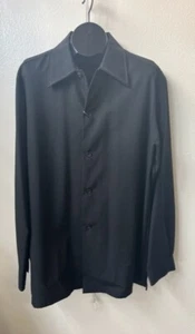 Men's Shirt Jacket 100% Wool Made In Italy Size. L art. 180S730 Col. Black - Picture 1 of 9