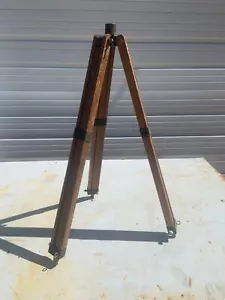 Antique Vintage Wood Tripod Surveyor Level Transit 7/8" hole on top - Picture 1 of 6