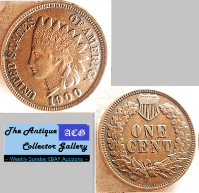1900 US 20th Century Bronze Indian Head Cent🪙Antique🪙 - Image 1 of 4