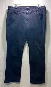 LEVIS 414 CLASSIC STRAIGHT WOMENS PLUS SIZE 18W DENIM BLACK JEANS STRETCH - Picture 1 of 7
