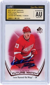 Lucas Raymond Red Wings Signed 2021-22 Upper Deck SP #200 CGC 10 Rookie Card - Picture 1 of 3