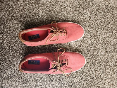 Zapatos de cubierta de lona roja Polo Ralph Lauren para hombre 13 D VAUGHN Devon  Foto 1 de 4