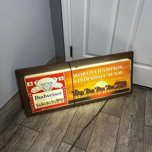 Budweiser Beer World Champion Clydesdale Team Lighted King of Beers Sign - Large - Picture 1 of 6