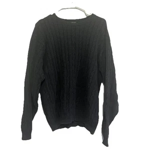 Izod 100 Percent Cotton Cable Knit Sweater Gray Men’s Size Med Pre Owned VGC - Imagen 1 de 9