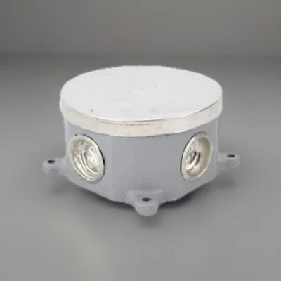 🔴Caja de piso metálica redonda de hierro fundido Hubbell B2524 poco profunda, ¡¡totalmente ajustable!!️ Foto 1 de 2