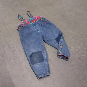 Vintage Baby Guess Denim Overalls 5Y Girls Double Knee Georges Marciano 90s - Picture 1 of 8