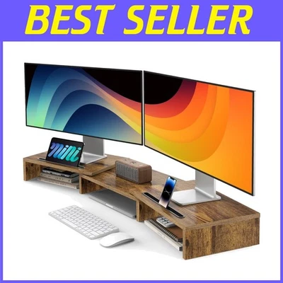 Dual Monitor Stand Riser with Adjustable Length - Image 1 of 4