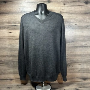 Nike Golf Sweater Men's XL Merino Wool Blend Gray V-Neck Pullover Swoosh Logo - Picture 1 of 7