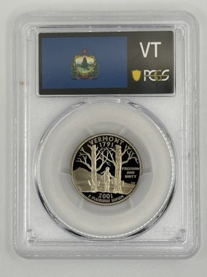 2001 S 25C Clad Vermont Quarter PCGS PR70DCAM - Image 1 of 2