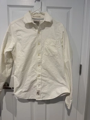 Camisa vintage RUEHL 925 mediana con botones M blanca/beige Abercrombie Foto 1 de 2