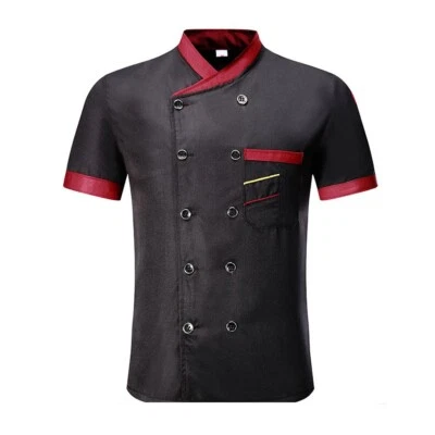 Kitchen Chef T-shirt Coat Unisex Men Women Tops Short Sleeve Catering Uniform - Image 1 of 4