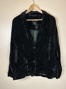 Kyla Seo S Silk Peper Jacket Velvet Black Single Breasted Wearable Art Lagenlook - Picture 1 of 5