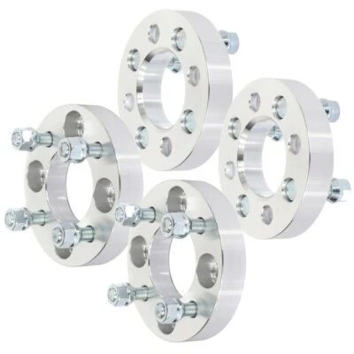 4P 1" 4x100 Wheel Spacers 12x1.5 For Chevrolet Aveo 2004-2024 Kia Rio 2001-2019 - Image 1 of 4