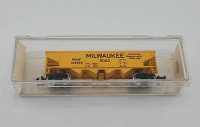 Model Power 3474 Milwaukee Road 4 Bay Open Hopper MILW 123456  N Scale NEW NOS - Image 1 of 4