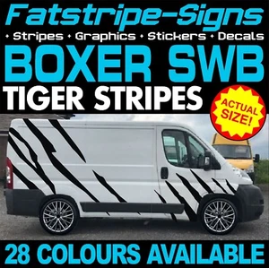 passend für Peugeot Boxer SWB L1 Tigerstreifen Grafik Aufkleber Camper Van Wohnmobil - Bild 1 von 2