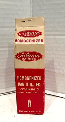 VTG MINIATURE ATLANTA DAIRY MILK CARTON, 12 PACKS OF MATCHES, SOUVENIR, 1950'S - Image 1 of 4
