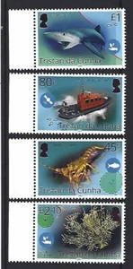 TRISTAN DA CUNHA 2021  SEA LIFE  MARGINAL SET 4 OF UNMOUNTED MINT, MNH - Picture 1 of 1