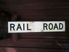 Vintage Railroad Crossing Znak Metal Crossbuck Oryginalny wycofany 48" Fr Wysyłka 