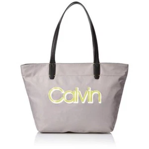 Bolso de mano para mujer Calvin Klein gris Celia con logotipo de nailon - Imagen 1 de 5