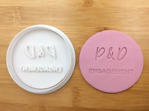 Custom Personalized Name Initials Engagement Cookie Fondant Embosser Stamp - Picture 1 of 2