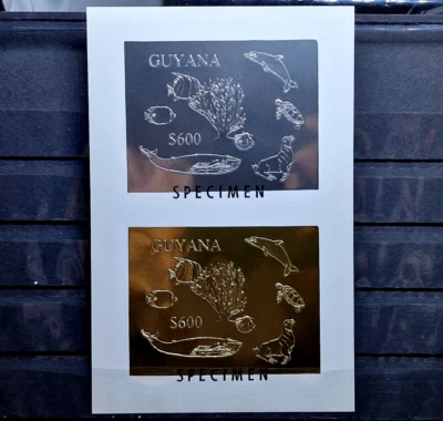 Гайана 1990-е ОБРАЗЕЦ Рыба Морская Жизнь - Блок из 2 Марок как новые без наклеек и следов - Mi €100.00 - Изображение 1 из 4