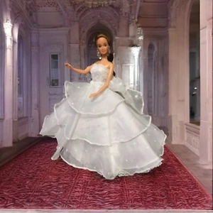Starlight - A Unique Handmade White Wedding/ Ball Gown for Dolls - Picture 1 of 11