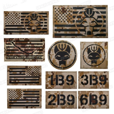 Reflective IR USA Flag Navy Seals Team Hook Loop Patch Backing Fastener Badge - Image 1 of 3