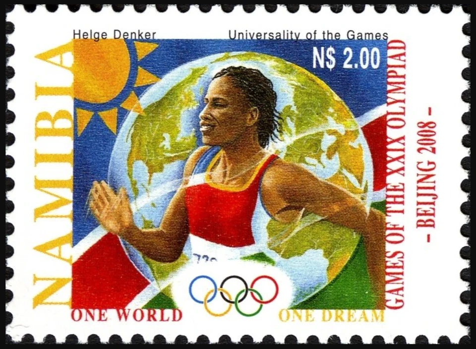 Namibia #SG1114 MNH 2008 Beijing Medalla de Oro Running Globe Sun [1161] Foto 1 de 1