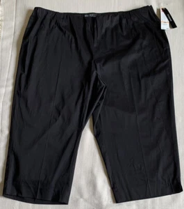 Womens Kasper Cropped Sportswear Size 24W Black Pants Side Zip MSRP-$59.00 - Picture 1 of 9