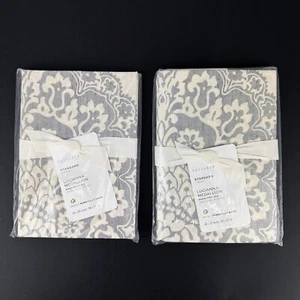 2x New Pottery Barn "Lucianna Medallion" STANDARD Sham Gray Organic Cotton - Picture 1 of 4