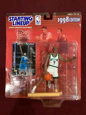 1998 KENNER STARTING LINEUP - STEPHON MARBURY - TIMBERWOLVES - UD CARD - Image 1 of 2