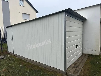 Blechgarage 3x6m Pultdach Fertiggarage Stahlgarage inkl.Lieferung und Aufbau - Bild 1 von 4